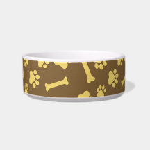 Haustiere: Katzen- oder Hundefußabdruck und Knoche