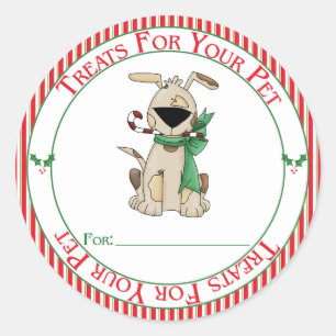 Haustiere Leckereien Küche Doggie Weihnachtsaufkle Runder Aufkleber
