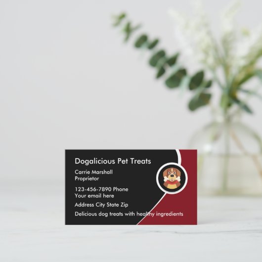 Haustiere Leckereien Visitenkarten Visitenkarte (Stehend Vorderseite)