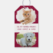 Haustiere lieben Personalisiert Zwei Fotos Weihnac Geschenkanhänger (Rückseite)