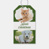 Haustiere lieben Personalisiert zwei Fotos Weihnac Geschenkanhänger (Vorderseite)