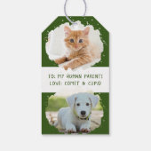 Haustiere lieben Personalisiert zwei Fotos Weihnac Geschenkanhänger (Rückseite)