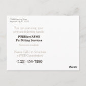 Haustiere mit Tuxedo Cat auf Schritten Postkarte (Rückseite)