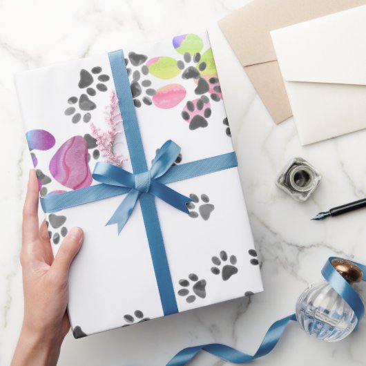 Haustiere Pawprints Geschenkpapier (Schenken)