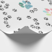 Haustiere Pawprints Geschenkpapier (Ecke)