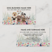 Haustiere Sitter Walker Hunde Kinderbetreuung Blum Visitenkarte (Vorne/Hinten)