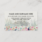 Haustiere Sitter Walker Hunde Kinderbetreuung Blum Visitenkarte (Rückseite)