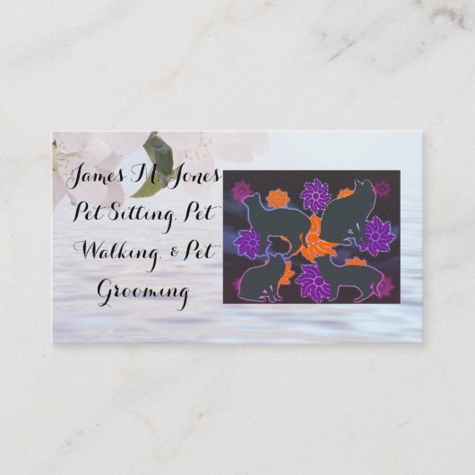 Haustiere sitzen Cat Dog Business Office Care Visitenkarte (Vorderseite)