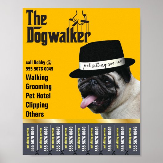 Haustiere Sitzen 🐾 Dogvater Dog Walker vertrauens Poster (Vorne)