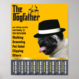 Haustiere Sitzen 🐾 Dogvater Dog Walker vertrauens Poster