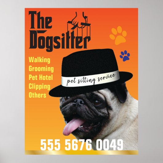 Haustiere Sitzen 🐾 Dogvater Dog Walker vertrauens Poster (Vorne)