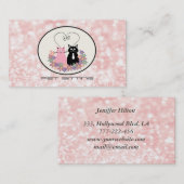 Haustiere sitzen lustige florale Katzen glitzernde Visitenkarte (Vorne/Hinten)