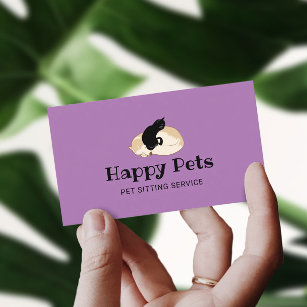 Haustiere Sitzen Niedliche Hunde- und Katzen-Logo  Visitenkarte