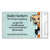 Haustiere Sitzen Niedliche Peeking Hunde und Katze Magnetische Visitenkarte (Vorderseite)