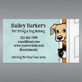 Haustiere Sitzen Niedliche Peeking Hunde und Katze Magnetische Visitenkarte