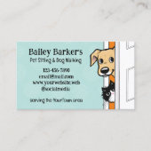 Haustiere Sitzen Niedliche Peeking Hunde und Katze Visitenkarte (Vorderseite)