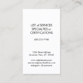 Haustiere Sitzen Schwarz-weiße Katze Moderne Schli Visitenkarte (Rückseite)