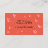 Haustiere Sitzende Guinea Katze Schweinefleisch Sü Visitenkarte (Rückseite)