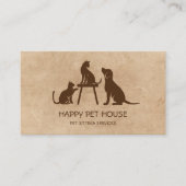 Haustiere Sitzende Hunde Laufen Katze Tierärztlich Visitenkarte (Vorderseite)