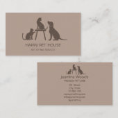 Haustiere Sitzende Hunde Laufen Katze Tierärztlich Visitenkarte (Vorne/Hinten)