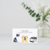 Haustiere Sitzende Hunde Laufkatze Wasserfarbe Visitenkarte (Stehend Vorderseite)