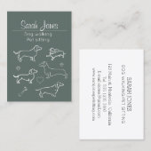 Haustiere Sitzende Hunde Wandern Sitter Hunde Katz Visitenkarte (Vorne/Hinten)