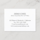 Haustiere Sitzende Hunde Wandern Sitter Wasserfarb Visitenkarte (Rückseite)