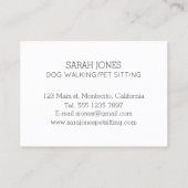 Haustiere Sitzende Hunde Wandern Sitter Wasserfarb Visitenkarte (Rückseite)