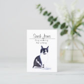 Haustiere Sitzende Hunde Wandern Sitter Wasserfarb Visitenkarte (Stehend Vorderseite)