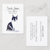 Haustiere Sitzende Hunde Wandern Sitter Wasserfarb Visitenkarte (Vorne/Hinten)