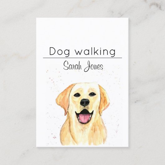 Haustiere Sitzende Hunde Wandern Sitter Wasserfarb Visitenkarte (Vorderseite)