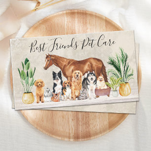 Haustiere Sitzende Katze Pferd Elegante Tiere Visitenkarte