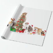 Haustiere um das Weihnachtsbaumumschlagpapier Geschenkpapier (Ungerollt)
