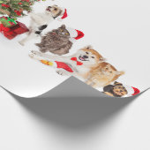 Haustiere um das Weihnachtsbaumumschlagpapier Geschenkpapier (Ecke)