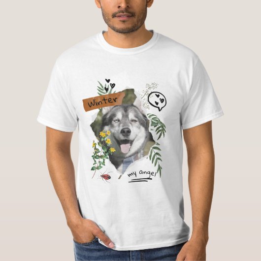 Haustiere und Blume, skalierbar, maßgeschneidert T-Shirt (Vorderseite)