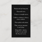 Haustiere und Haustiere Beruflich Visitenkarte (Rückseite)