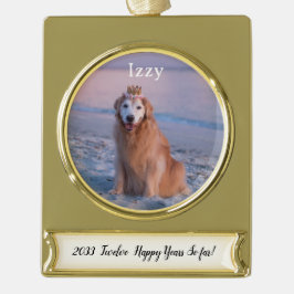 Haustiere unsere Jahre gemeinsam individuell Banner-Ornament Gold