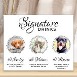 Haustiere Unterschrift Drinks Bar Custom 3 Foto Ho Poster<br><div class="desc">Unterschreiben Sie Cocktails von Ihren Haustieren! Bringen Sie Ihren besten Hund, die beste Katze und jedes Haustier in Ihre Hochzeit mit einem eigenen Bar für Ihre Gäste. Ideal für Hundeliebhaber, und ein spezielles Hundeschlitten Bar wird bei Ihrer Hochzeit ein Hit sein. Einfach aber elegant weiß mit Eukalyptus-Blätter. Passen Sie dieses...</div>