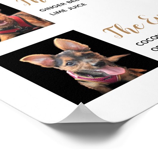 Haustiere Unterschrift Drinks Hochzeitcocktail Men Poster (Ecke)