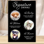 Haustiere Unterschrift Getränke Custom 3 Foto Hoch Poster<br><div class="desc">Signature Drinks von deinen Haustieren! Bringen Sie Ihren besten Hund, die beste Katze und jedes Haustier in Ihre Hochzeit mit einem eigenen Bar für Ihre Gäste. Ideal für Hundeliebhaber, und ein spezielles Hundeschlitten Bar wird bei Ihrer Hochzeit ein Hit sein. Einfach aber elegant weiß mit Eukalyptus-Blätter. Passen Sie dieses Lieblingshilfeschild...</div>