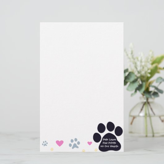 Haustiere verlassen Tatzen-Drucke auf unseren Briefpapier (Stehend Vorderseite)