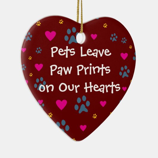 Haustiere verlassen Tatzen-Drucke auf unseren Keramik Ornament (Rechts)