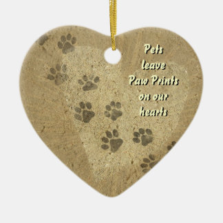 Haustiere verließ Paw Prints auf unseren Herzen Keramikornament
