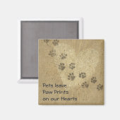 Haustiere verließ Paw Prints auf unseren Herzen Magnet (Vorderseite/Rückseite)