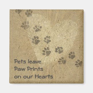 Haustiere verließ Paw Prints auf unseren Herzen Magnet