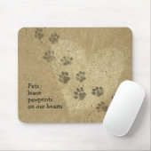 Haustiere verließ Paw Prints auf unseren Herzen Mousepad (Mit Mouse)