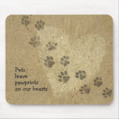 Haustiere verließ Paw Prints auf unseren Herzen Mousepad (Vorne)