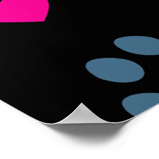 Haustiere Verließ Paw Prints auf unseren Herzen Poster (Ecke)