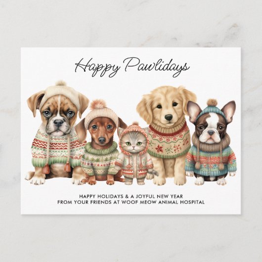 Haustiere Weihnachten Feierliche Niedliche Hunde K (Vorderseite)