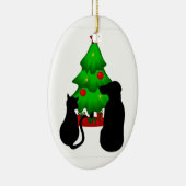 Haustiere Weihnachtshund und Katzen-Ornament Keramik Ornament (Rechts)